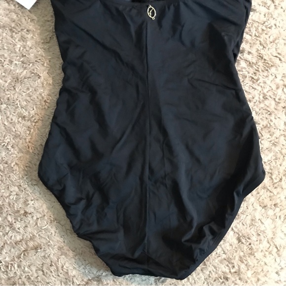 NEW Jantzen Women's Draped Solids Surplice 1-pc Swimsuit Black Size 10 M Modest - Picture 10 of 16